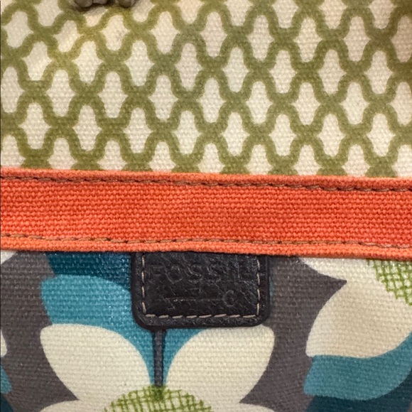 Vintage Fossil Floral Cosmetic Bag Key Zipper Canvas Travel Pouch Retro Y2K - Picture 3 of 12